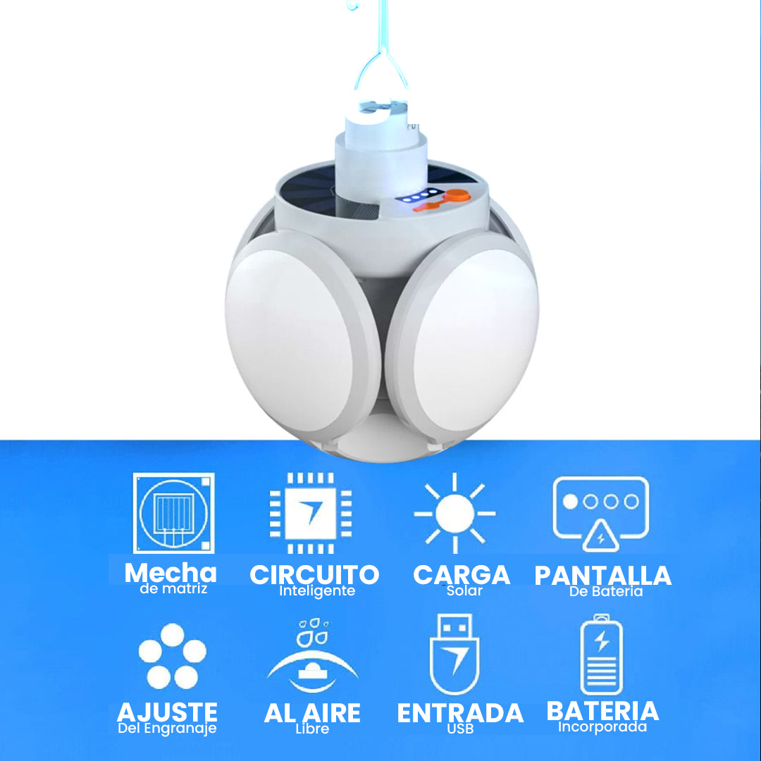 FOCO SOLAR LUZ LED™ | CARGA EN EL DIA DISFRUTA EN LA NOCHE